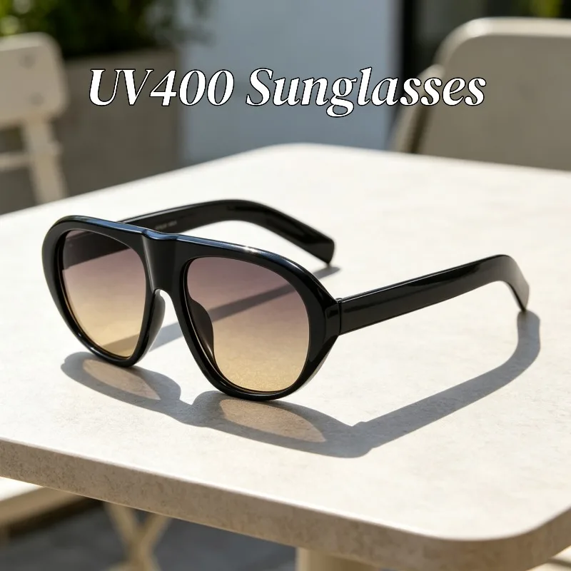 Unisex New Trendy Frog-Eye Oversized Frame UV400 Sunglasses Outdoor Driving Traveling Ultralight Sunscreen Anti-UV Eyeglasses