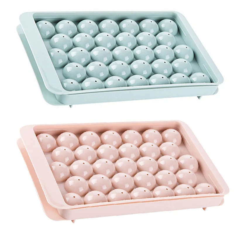 صينية مكعبات ثلج دائرية ثلاثية الأبعاد بغطاء ، قالب ثلج بلاستيكي كروي بنمط ماسي ، قالب ذاتي الصنع ، صانعة كرات ثلج ، أدوات مطبخ ، 1 * *