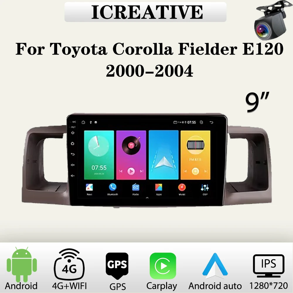 

Car Radio Android for Toyota Corolla Fielder E120 2000-2004 Multimedia Player 2Din Car Stereo Autoradio Head Unit Navigation GPS