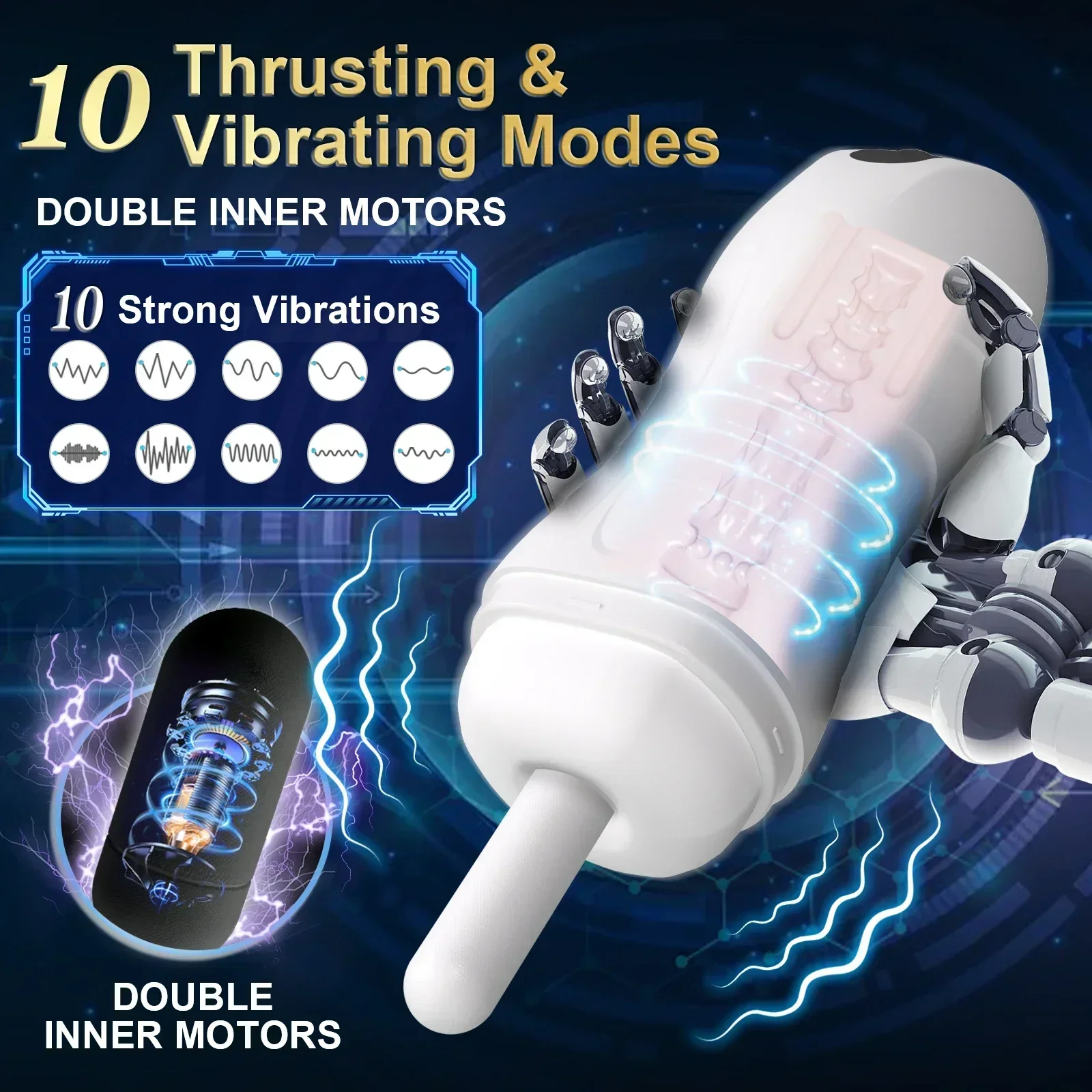 Automatic Male Masturbation Cup Sucking Vibration Penis Oral Machine Suction Blowjob Masturbator Real Vagina Vacuum Sex Toys view 4