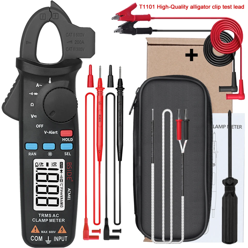 Digitales Zangenmessgerät 1mA Präzisions-Amperemeter DC AC 100A Professionelles Multimeter Auto-Voltmeter Tester – Detail 22