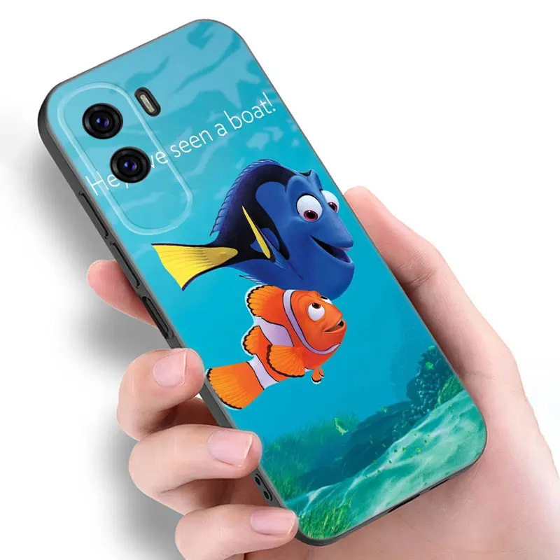 Finding Nemo Dory Black Silicone Phone Case For Honor 70 90 Lite X40 GT X50 i X5 Plus X6A X6S X7A X8A X8B X6 X7 X8 X9 4G X9A X9B