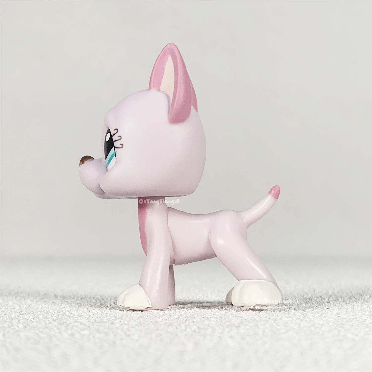 CWG121 Pet Shop Animal Cute pink puppy with erect ears action Figure cute Dog