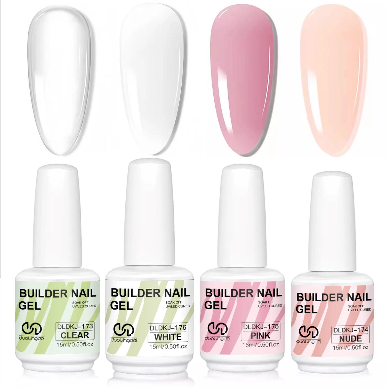 7-in-1 Multifunktionales Builder-Gel in 4 Farben für Verlängerung und Stärkung, Apex-Bau-Basis für Anfängerfreundliche Maniküre, 15ml