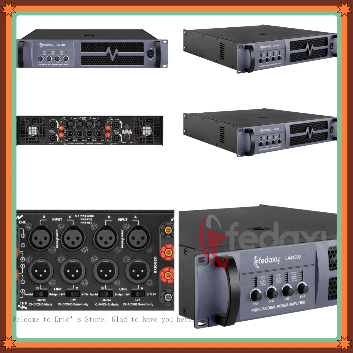 

4 Channel High Power Stage Amp LA41000 Class H 4x1000W 8Ω Professional Audio Power Amplifier for Conference Hall and Venue