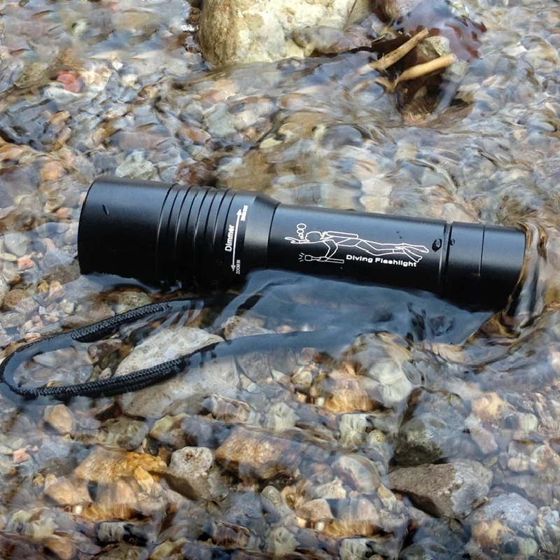 Zoom buceo 200M linterna subacuática Led recargable portátil profesional linterna subacuática IPX8 impermeable linterna de buceo