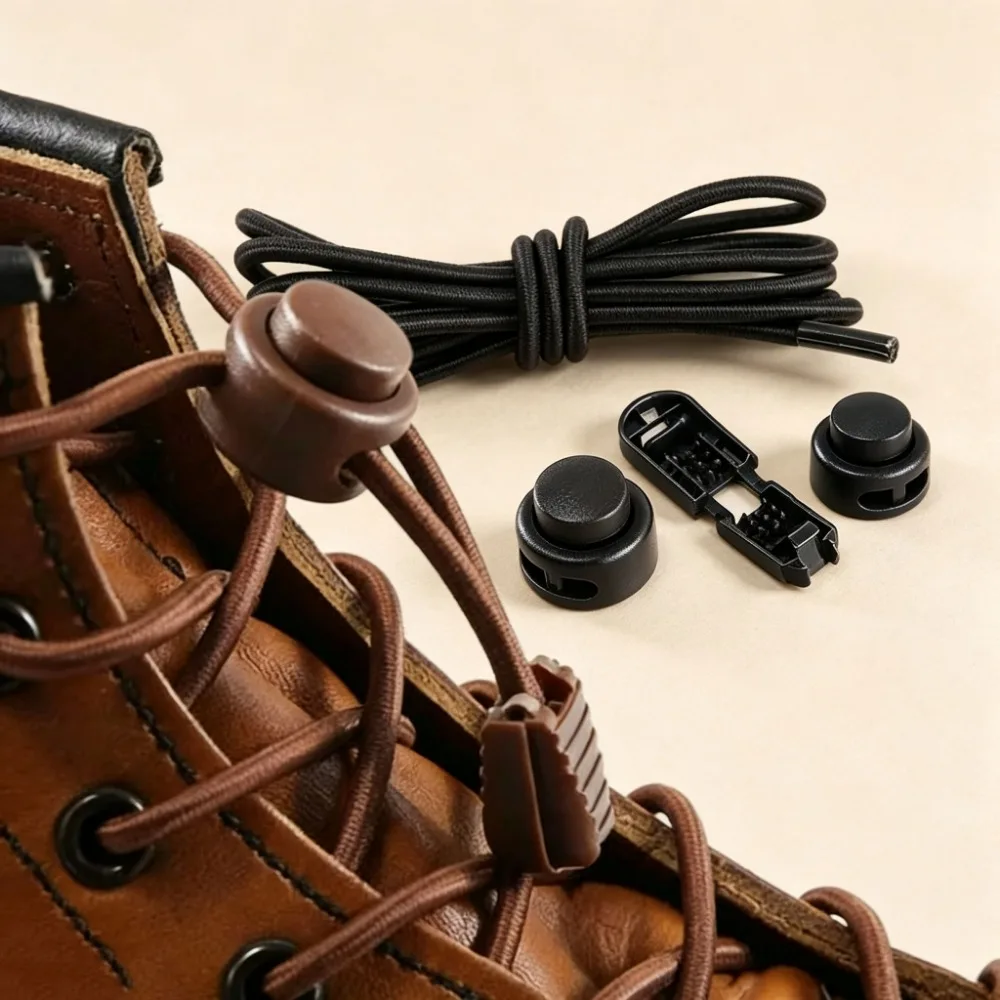Spring Lock Elastic No Tie Lazy Shoelaces, Solid Color Universal Unisex Sneaker Laces Shoe Accessories for Daily Use