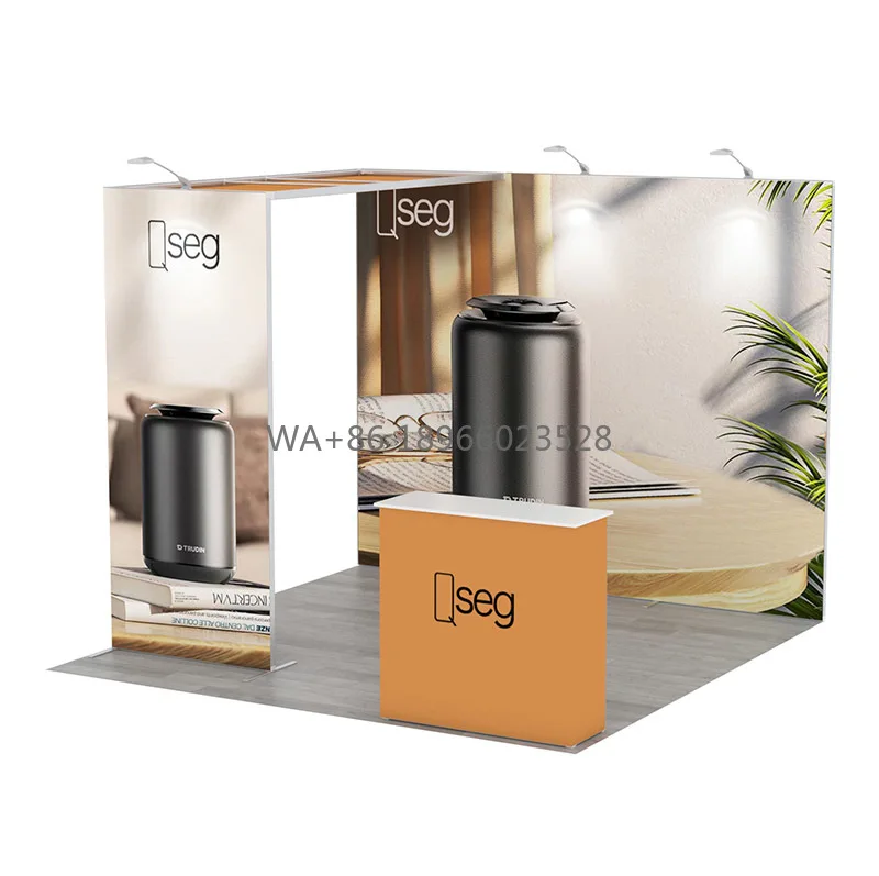 10x10ft Trade Show Booth with Single Bridge to Display Portable Aluminum Frames Easy Set up Modular Exhibition Stand