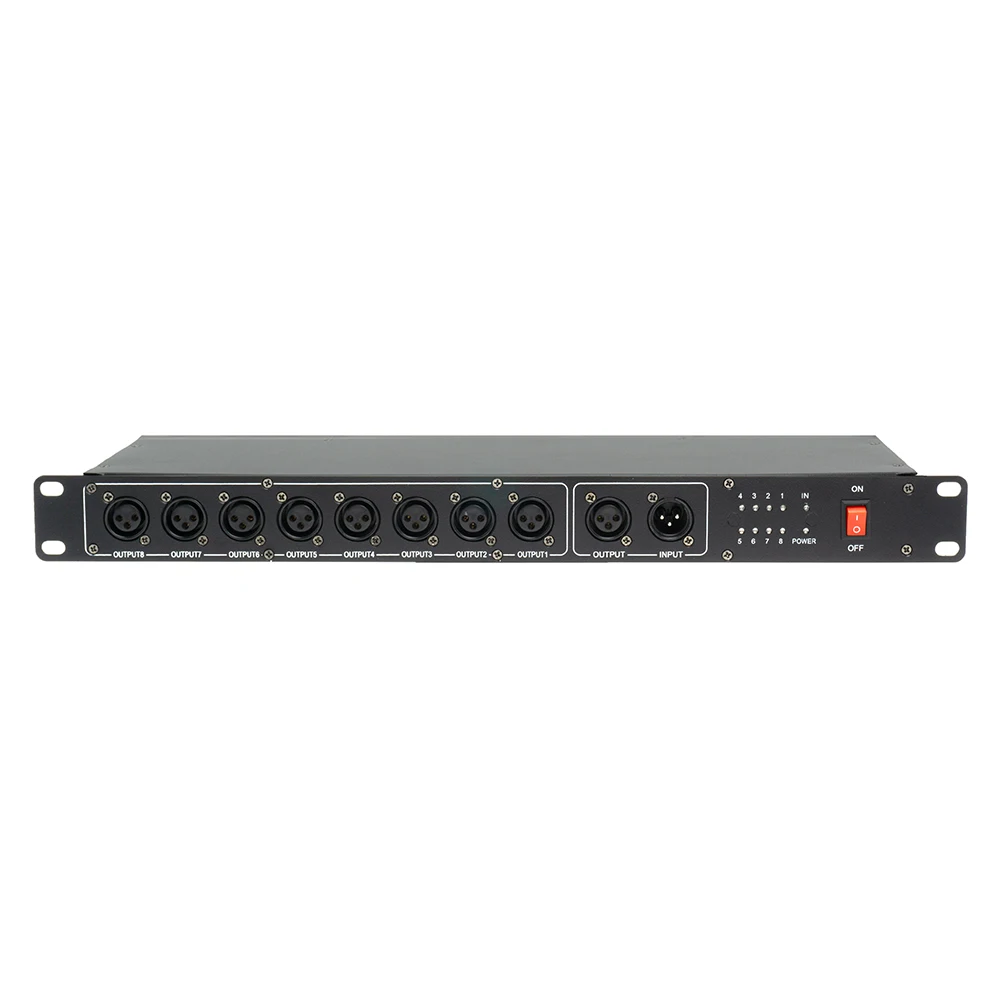 Best quality 8CH DMX Splitter DMX512 Light Stage Lights Signal Amplifier Splitter photoelectric isolation 8 way DMX Distributo