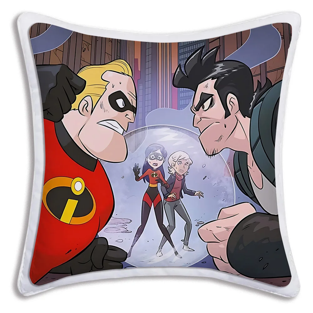 The Incredibles Pillow Covers Cartoon Sofa Decorative Home Double-sided Printing Short Plush Cute Cushion Cover