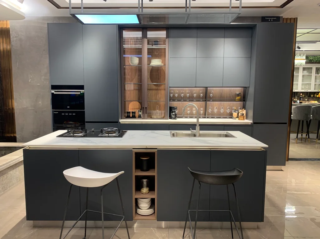 Luxury Kitchen Island Modern Kitchen Cabinets Simple Design Stainless Steel Kitchen
