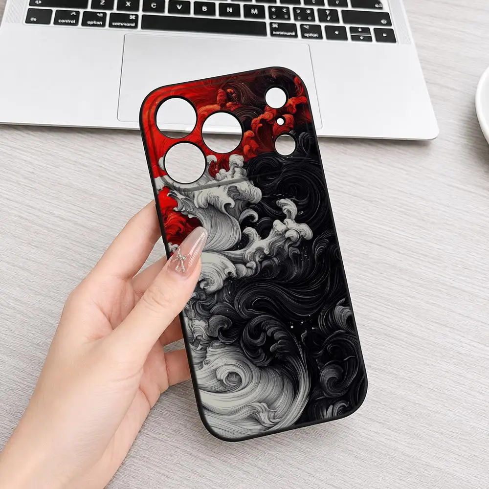 Coque de téléphone portable de style japonais pour iPhone 17 Air 16 15 14 Plus 13 12 11 Pro Max 16e, antichoc, transparente HD