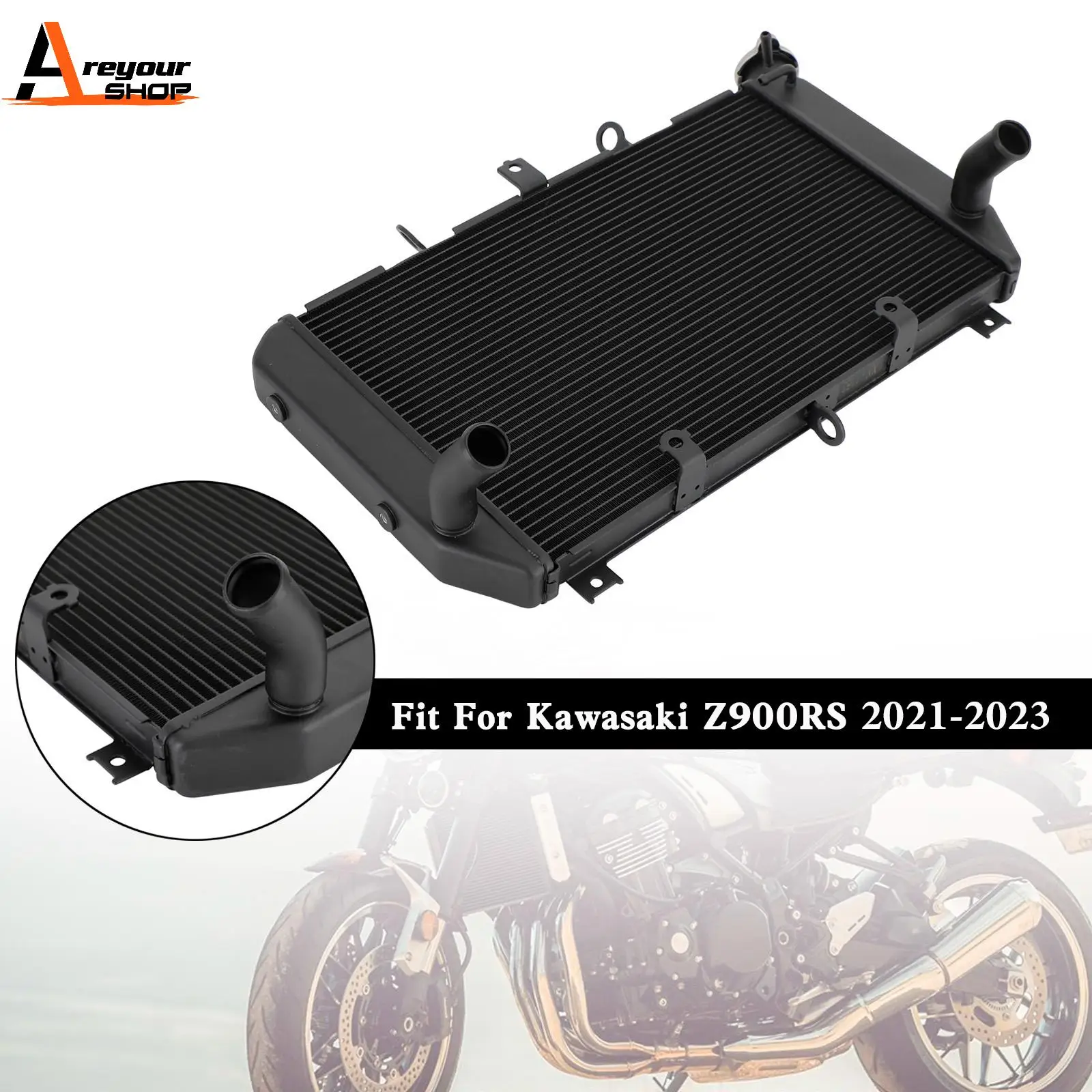 

Areyourshop Aluminum Radiator Cooler Cooling For Motorcycle Kawasaki Z900RS 2021 2022 2023