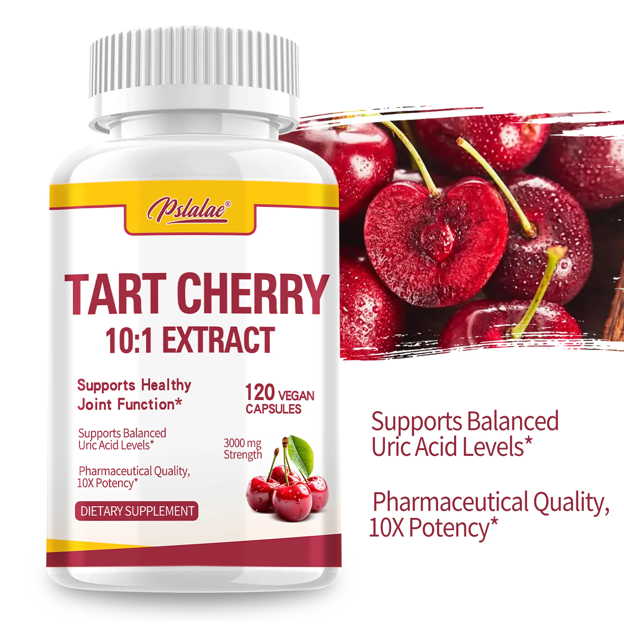

Tart Cherry Capsules 3000mg - Antioxidants, Uric Acid Cleansing, Supports Joints, Muscle Health, Muscle Recovery