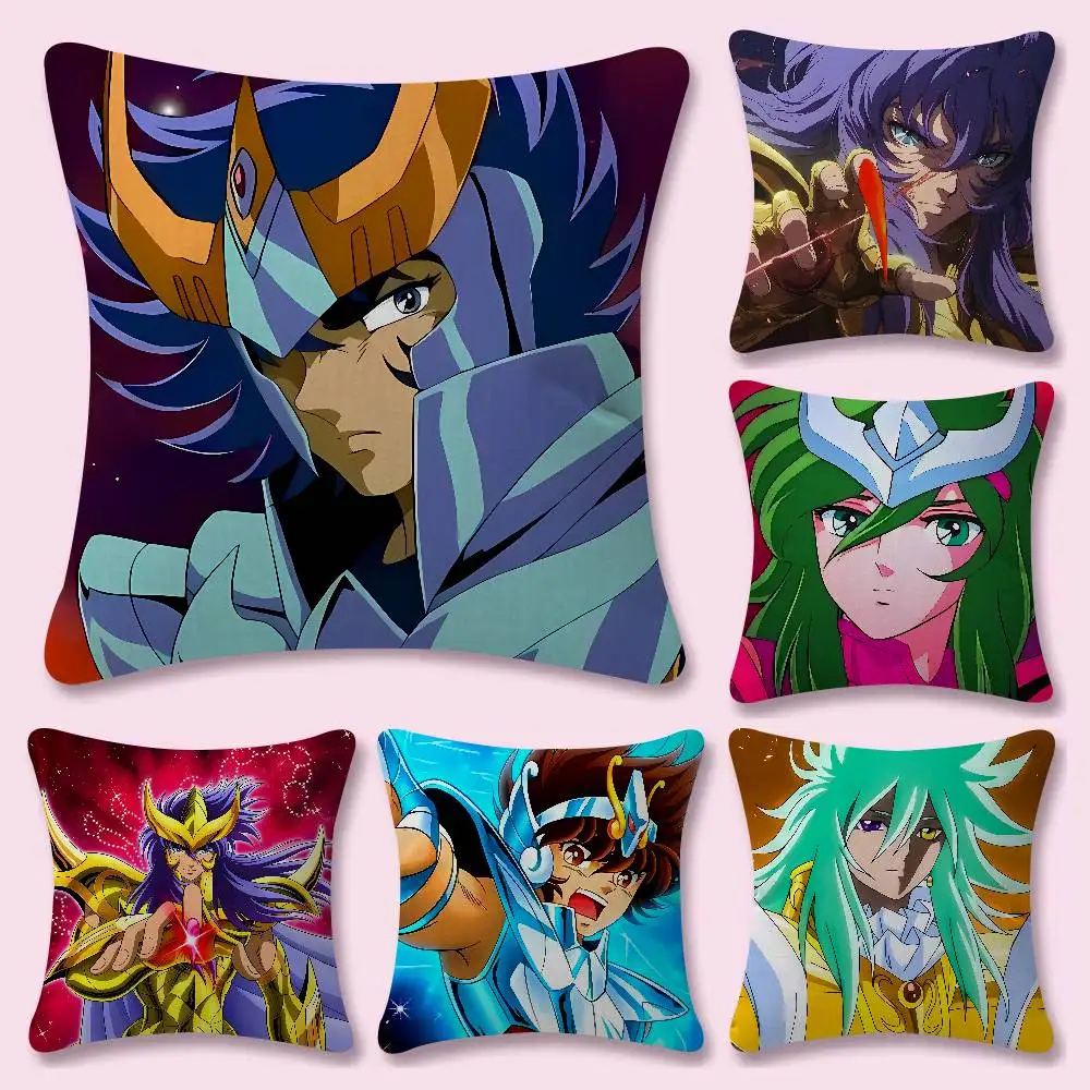 Anime S-Saint Comics S-Seiya Pillow Case Plush Fabric Soft Double Sided Print Sofa Cushion Cover Throw Pillow Covers