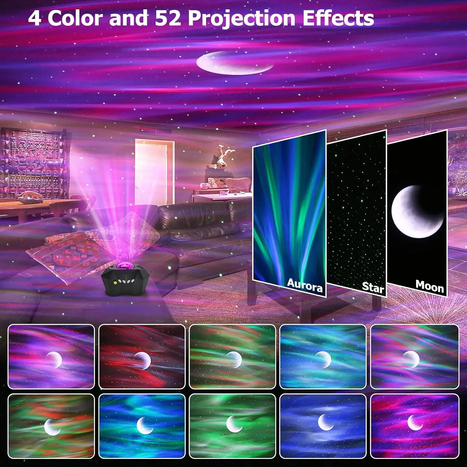 New Starry Sky Milky Way Galaxy Projector Star Night Lights Projection Lamp Home Bedroom Christmas Decoration Kids Nightlights