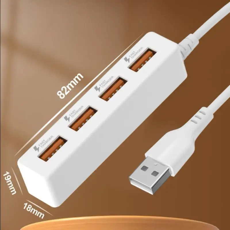 

Universal 4 Port USB Fast Charging Power Strip Multi Device Charger Hub For Home Office Travel Desktop Use