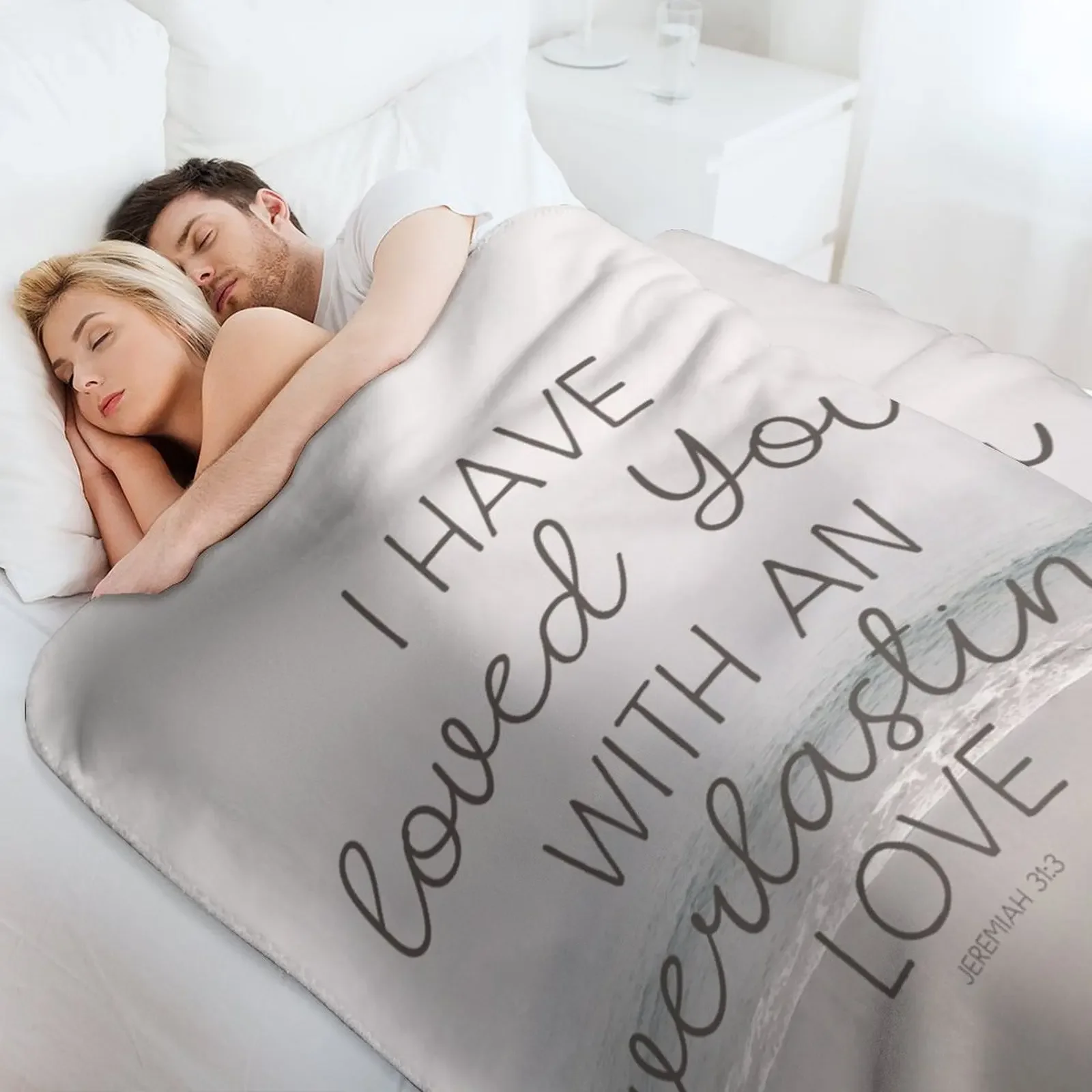 اقتباس آية الكتاب المقدس المسيحي - أحبك بحب دائم رمي بطانية أرائك فضفاضة مرجحة #4