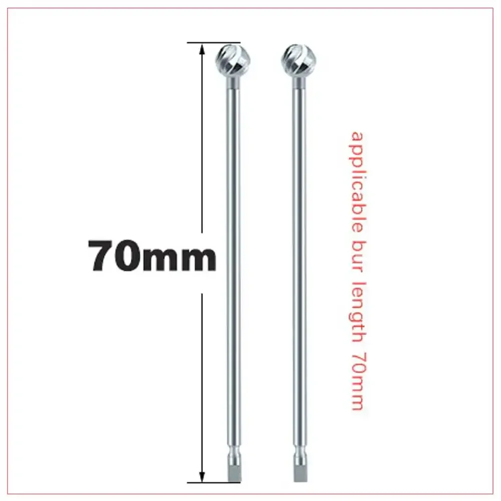 

70mm Long Carbide Diamond Bur Long Ball Shape Drill Stainless Bone Drill for 1:2 Dental Osteotomy Handpiece Finer
