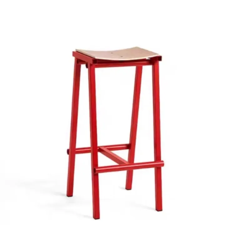 MOMO Wrought Iron Bar Stool Simple Design High Chair for Home Island Cafe Minimalist Designer Stool for Kitchen Table
