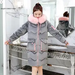 Women's Winter Loose Thickened Casual Long Fleece Collar Decorative Hooded Jacket