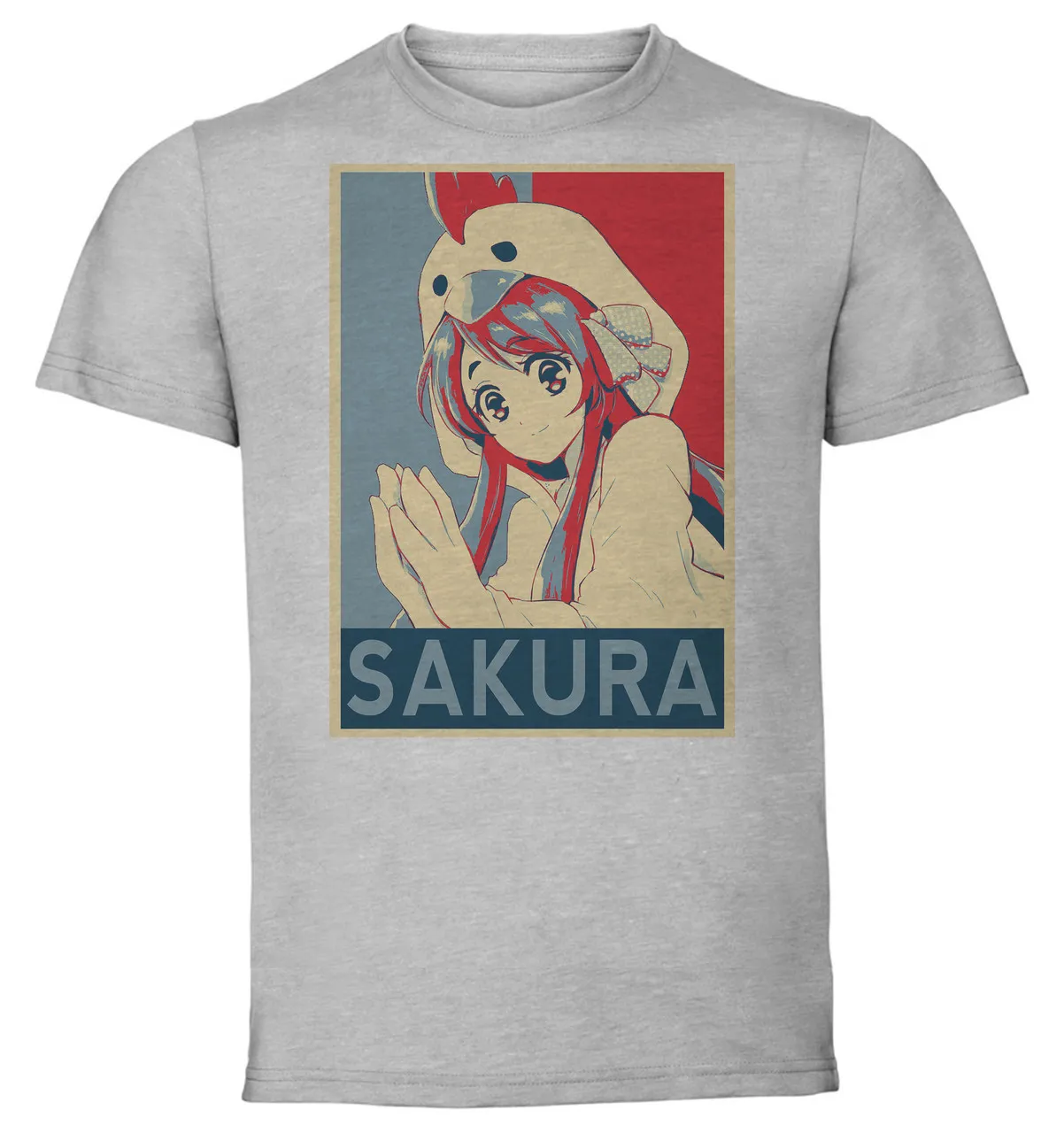 T-Shirt Unisex Grey Propaganda Zombieland Saga Sakura Minamoto variant