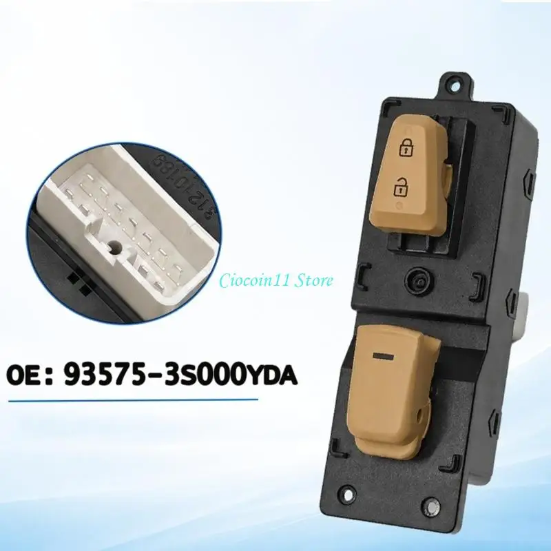 Y1UB Window Raise and Lower Button Assembly for 2011-2015 93575-3S000 with Three Visible Mounting Holes and Side Retention Clips