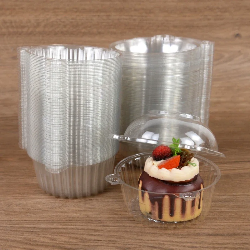100 Stück Cupcake-Verpackungsbox, transparent, Dessert, Donut, Muffin, Kuchenbehälter, Halter, Hochzeit, Geburtstag, Partyzubehör, Weihnachtsdekoration – Detail 9