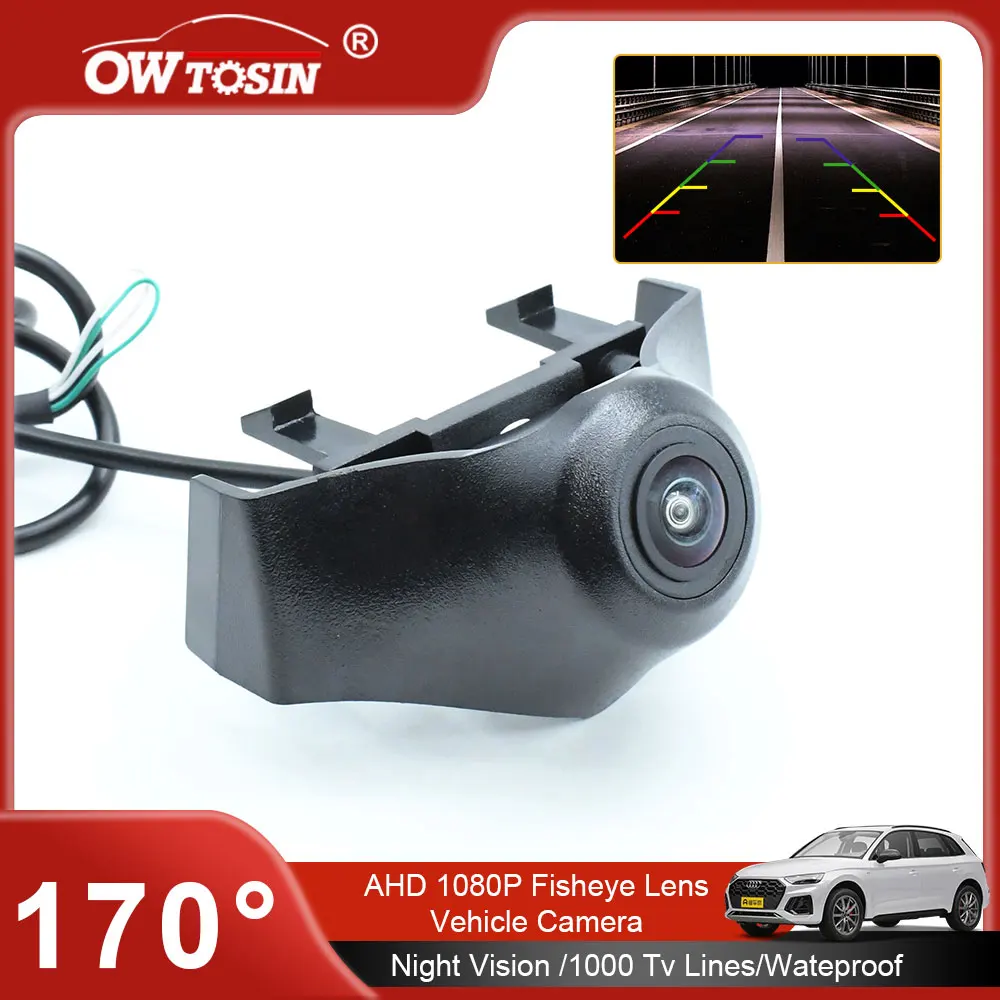 AHD 1080P 170° Fisheye Car Camera For Audi Q7 SQ7 4M 2016 2017 2018 2019 2020 2021 2022 Vehicle Logo Front View Camera