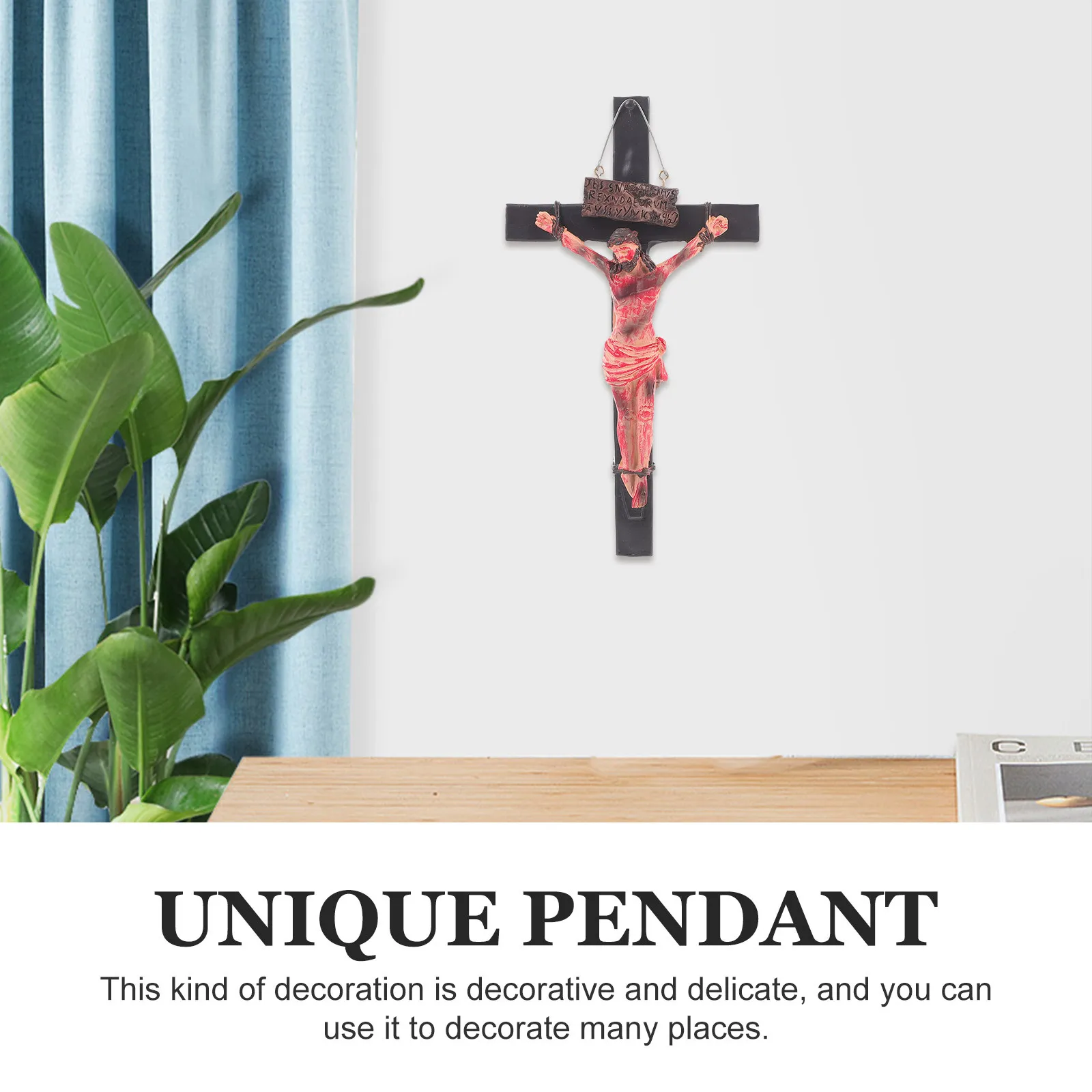 

Resin Cross Decoration Wall Hanging Jesus Figure Cross For Home Religious Decor Catholic Statue Pendant Spiritual Interior