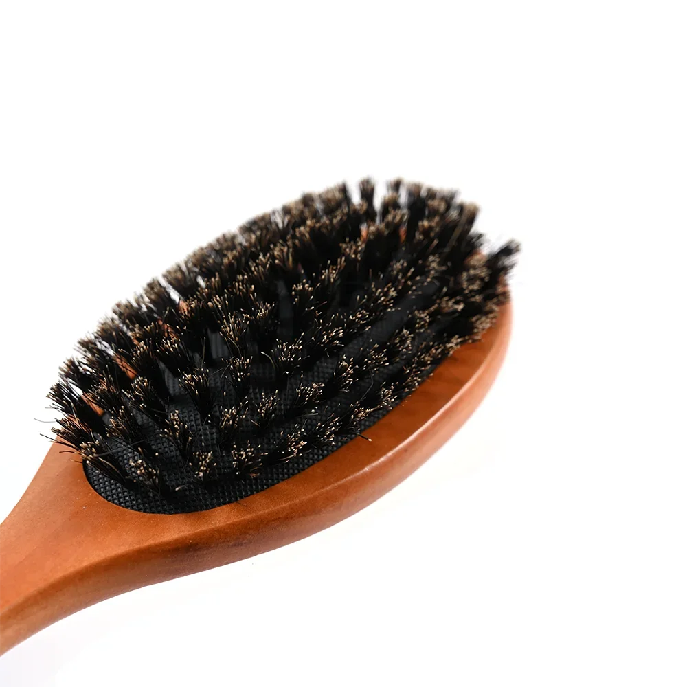 Natural Boar Bristle Hairbrush Massage Comb Smooth Hair Airbag Wooden Comb Smooths Frizz Anti-static Hair Comb Styling Tool