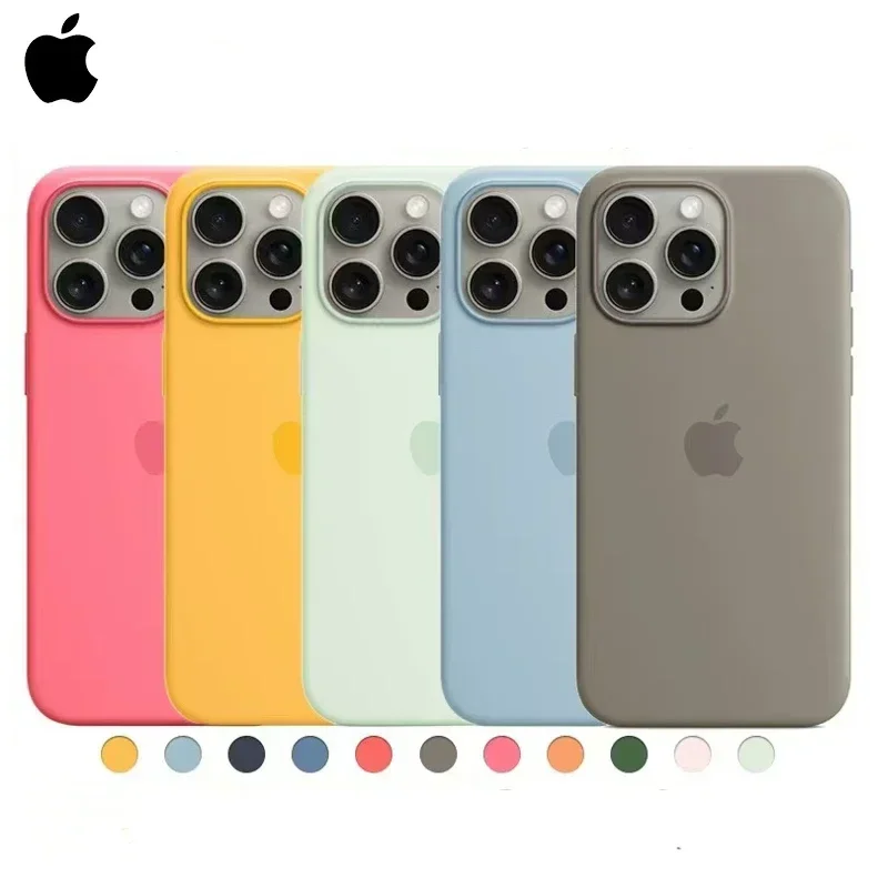 Original Official Silicone Cases For iPhone 16 15 14 13 Pro Max 16 Plus Case For Apple iPhone 13 14 15 16 Pro Case