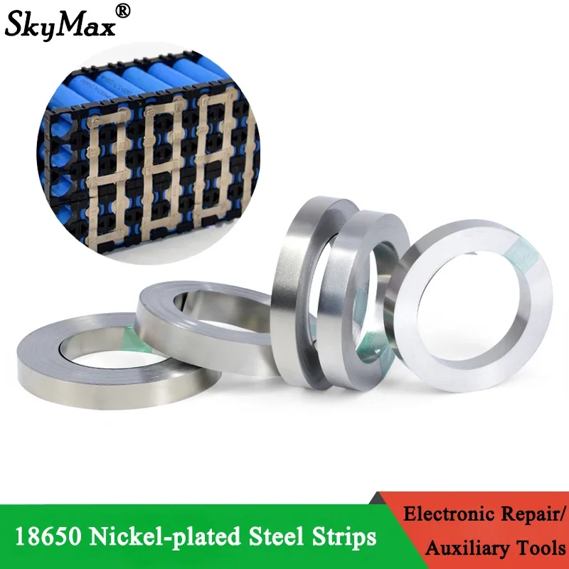 

10m/roll Nickel Plated Strip 18650 Li-ion Battery Nickel Sheet Plate Connector Steel Belt Spot Welding Machine Battery Welder