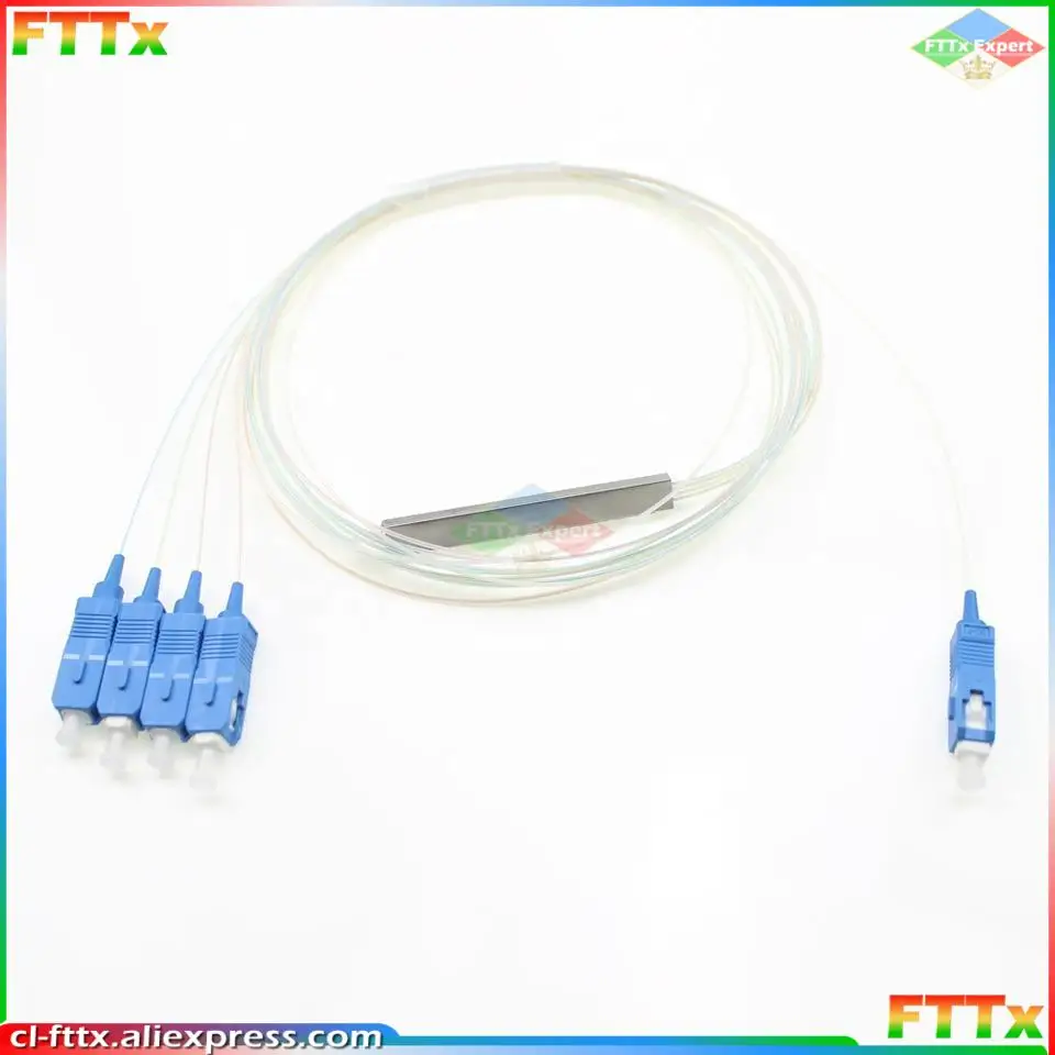 

10pcs/lot PLC SC UPC Splitter 1X2 1X4 1X8 1X16 1X32 PLC SC/UPC SM 0.9mm G657A1 PVC 1m FTTH Fiber Optic Splitter High Quality