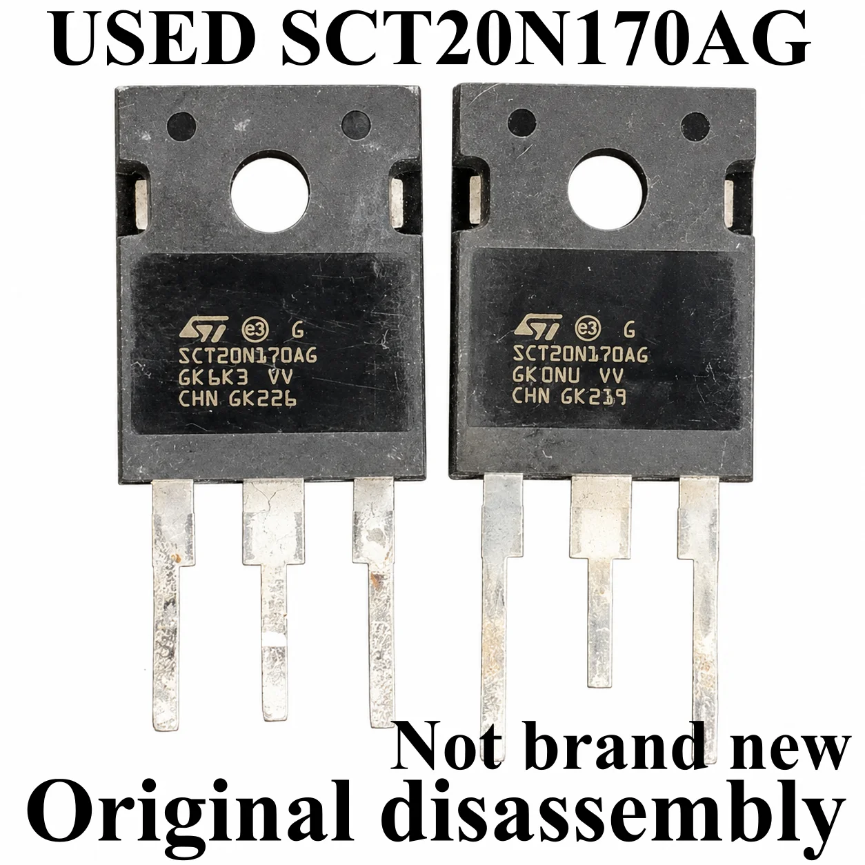 

1pcs Original disassembly used Transistor SCT20N170AG MOSFET Automotive Grade Silicon Carbide Power 43A1700V TO-247