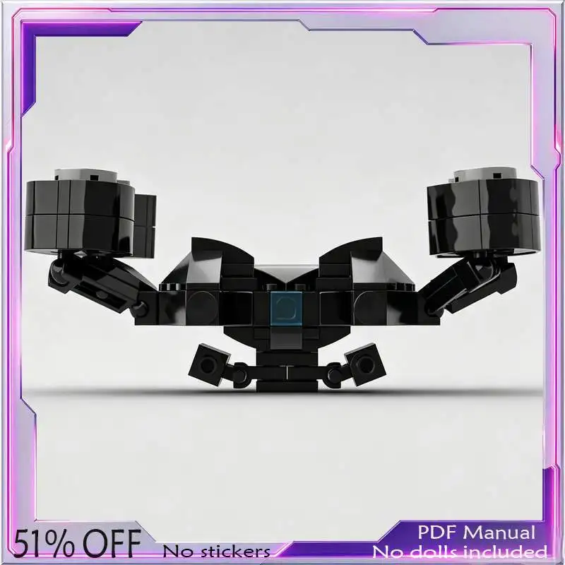 210PCS Black Sci Fi Future Drone Quadcopter Four Rotor Model Custom Building Blocks DIY Assembly Toy Creative Gift For Boys