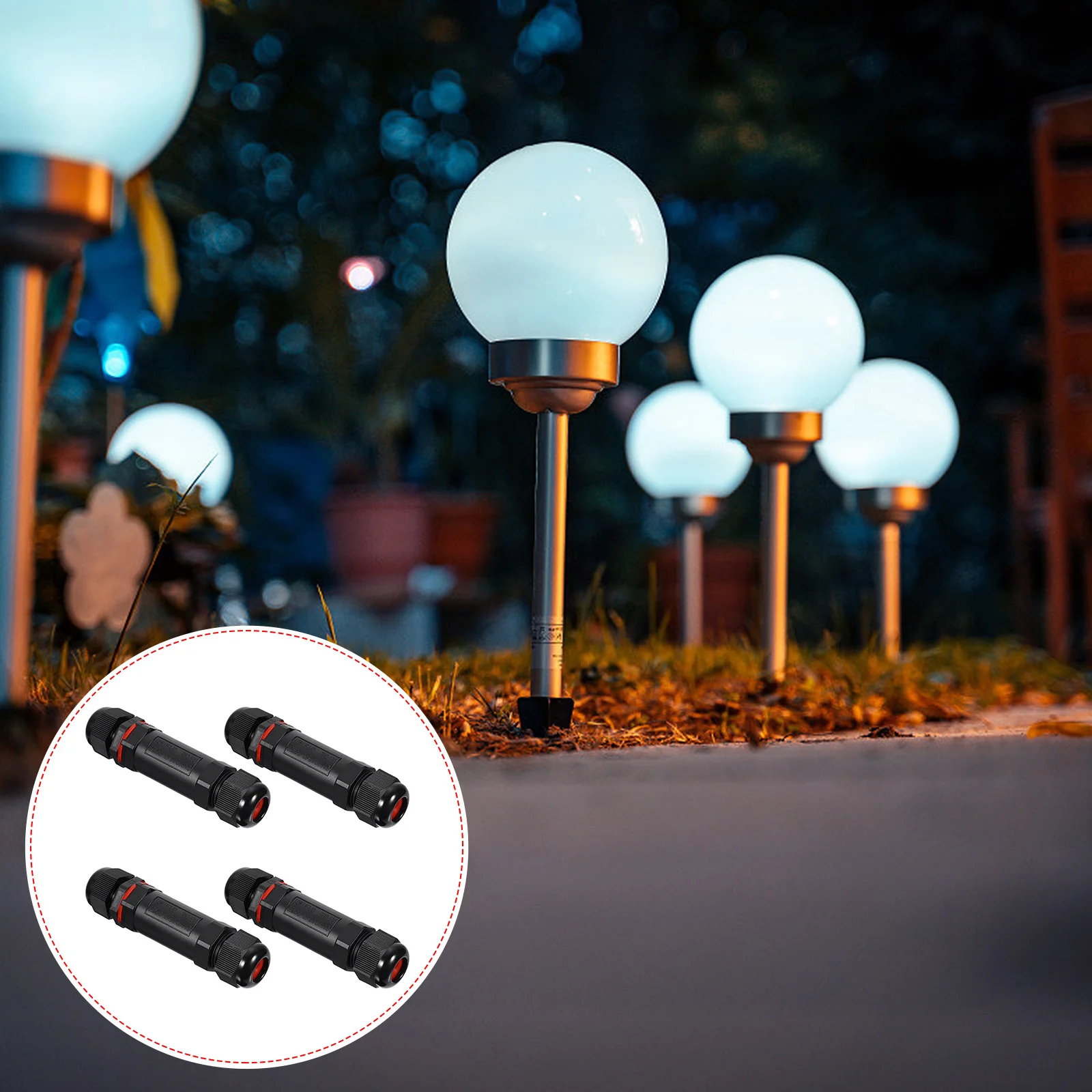 

4Pcs Waterproof Connector IP68 Electrical Cable Connector Nylon Fast Splice for LED Outdoor Lighting Landscape Tunnel