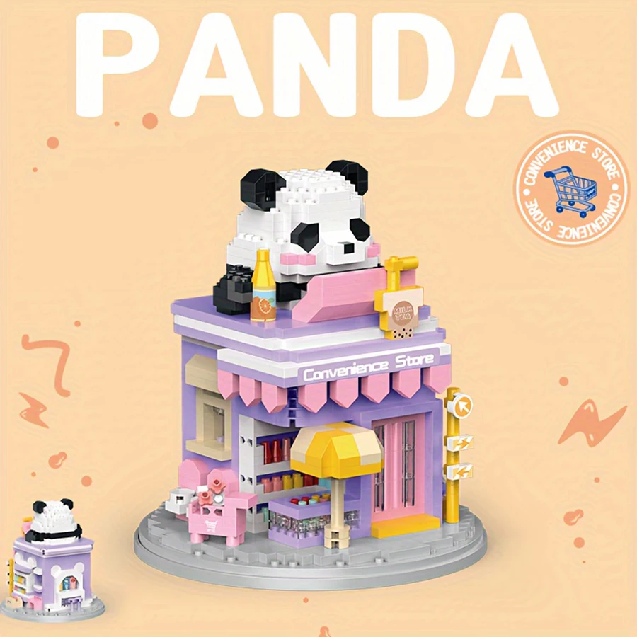 

Строительные блоки Panda Convenience Store, Строительные блоки Panda Collector. Милые игрушки из строительных блоков, настольные украшения