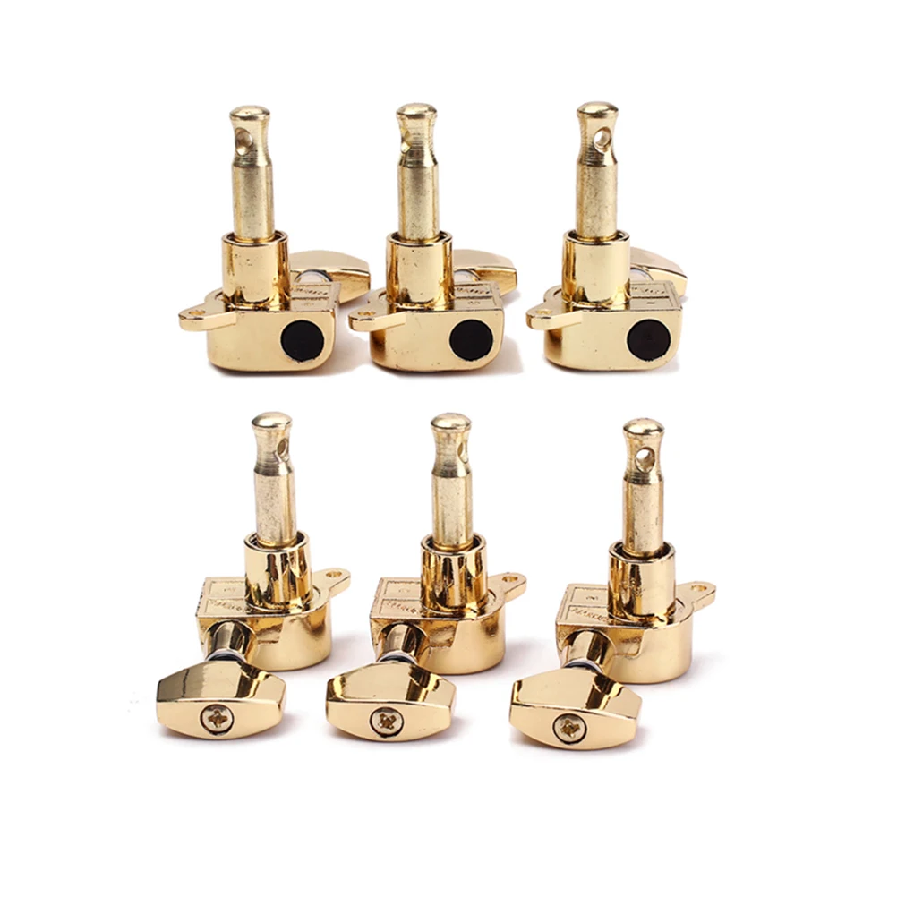 

6 Machine Heads Guitar Tuning Pegs 37x22x15mm Gold Metal Electric Acoustic Knobs Square Locking Parts String Toy Classical