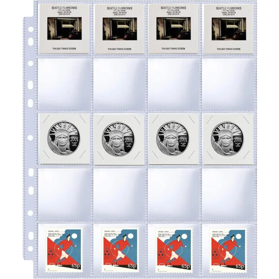 

30 упаковок, 600 карманов, 2x2, откидные рукава для монет, сверхпрочные страницы для сбора штампов для 3-х кольцевых переплетов, 20 карманов, фотослайков, переворачивающихся органов