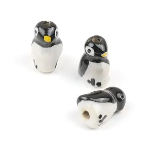 Karikatür Penguen Şeklinde Boncuk ve Kalay, El Boyalı, Takı Yapımı DIY dağınık boncuklar aksesuarları, Aksesuarları, 1. 1x1. 7cm, 5 Adet Penguenin ilk 10 satışı, tabiri caizse, no. 3