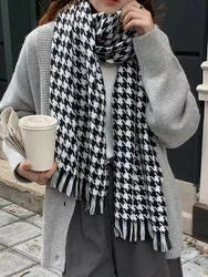 Imitation Cashmere Women Scarf Winter Vintage Houndstooth Scarve Pashmina Mujer Female Foulard Bufanda Wrap Shawls Echarpe Hiver