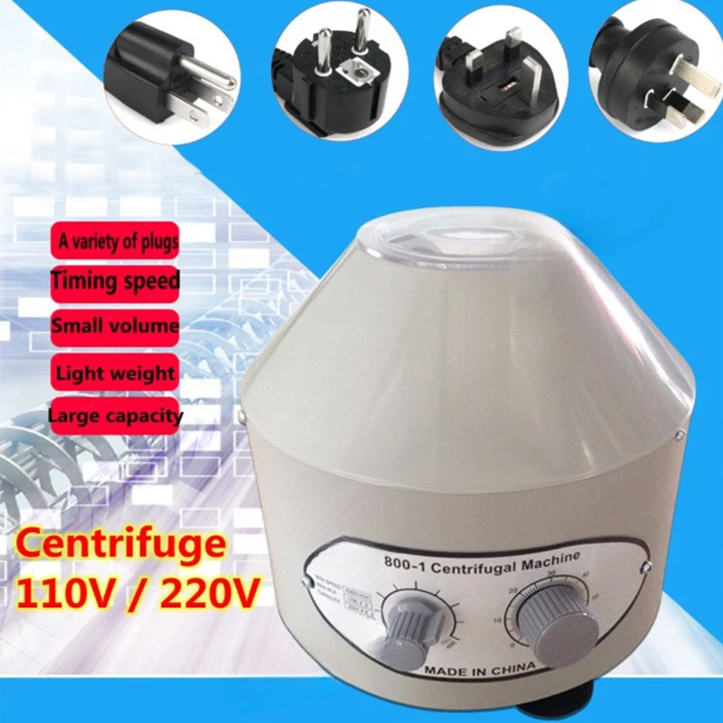 800-1 Tubular Centrifuge 800D Low Speed Desktop Centrifuge Beauty PRP Separation Electric Laboratory Centrifuge