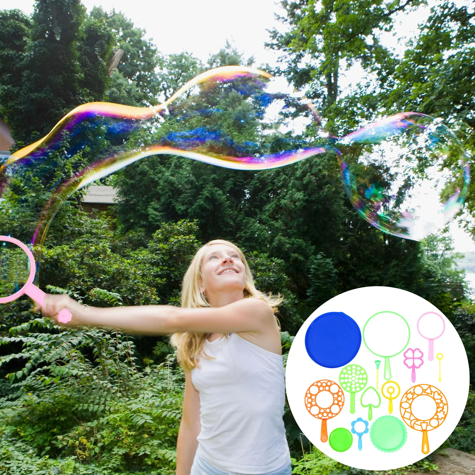 14pcs Bubble Wand Set For Kids Toddlers Outdoor Bubbles Colorful Safe Party Favor Activity Game