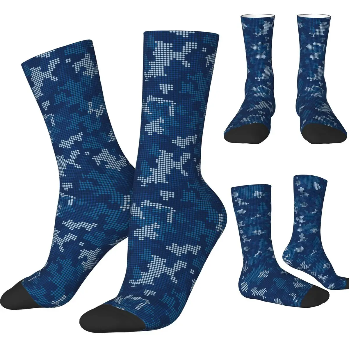 Navy Camouflage Texture Polka Dot Socks Fashion Stockings Autumn Anti Skid Men's Socks Comfortable Design Cycling Socks