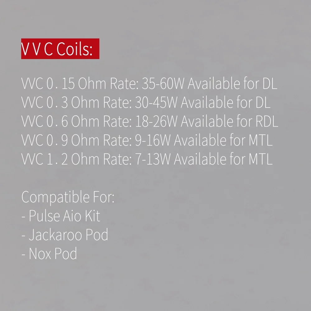 VVC-15/30/60/90/120 0.15/.3/.6/.9/1.2 DL/MTL Vandy Vape Nox/Jackaroo Pod Pulse AIO pod system for pod systems - gallery image 5