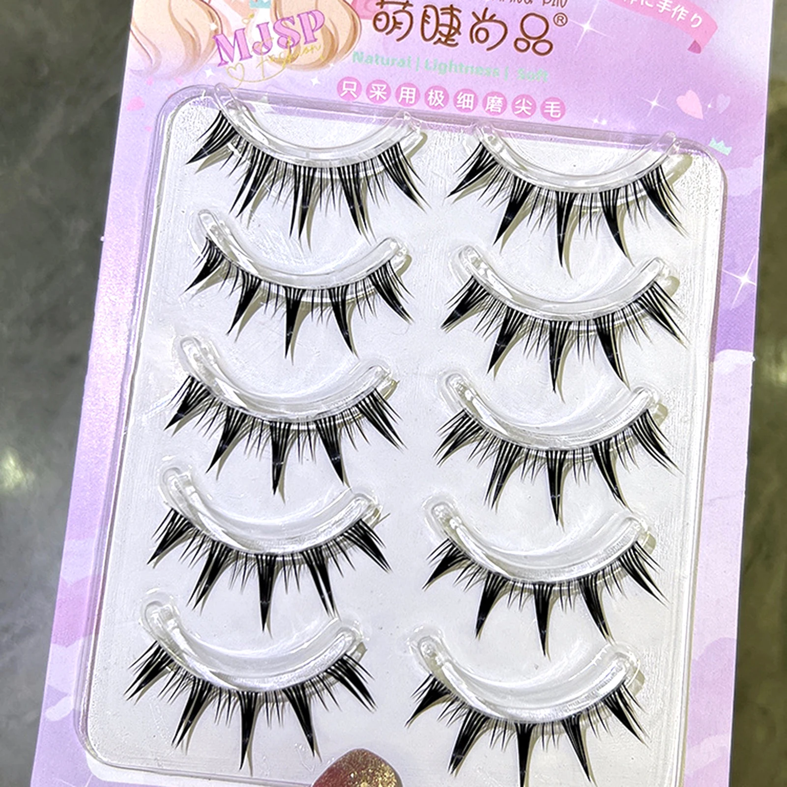 Natural Simulation False Eyelashes Wispy Faux Black Soft Lashes Extensions for Beauty Blogger Makeup Lover