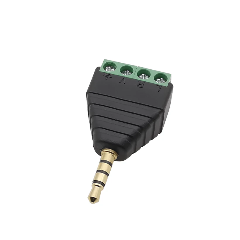 Conector de enchufe macho/hembra de 3,5mm, adaptador de bloque de terminales de tornillo de 3,5 MM, 2/3/4 polos Mono/estéreo a AV