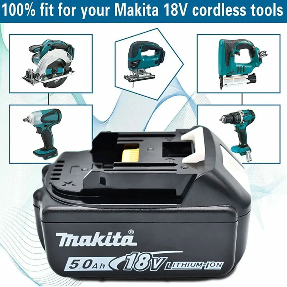 Makita Original Lithium-ion Rechargeable Battery 18V 5000mAh 18v drill Replacement Battery BL1860 BL1830 BL1850 BL1860B BL1815