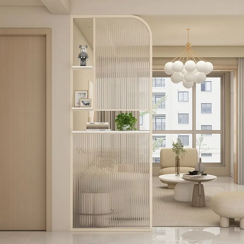 

Cream wind simple Changhong glass screen partition bedroom living room entrance sofa bathroom screen partition blocking